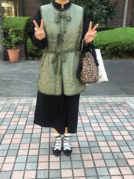 「POU DOU DOU（プードゥドゥ）のアイテム（チュニック）」を使った、Tsukushiさん（レディース・156cm）の秋コーディネート