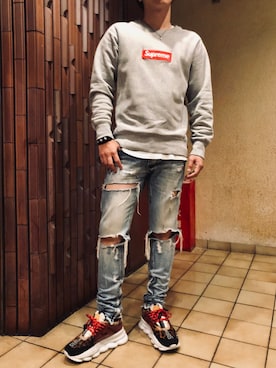 「Chrome Hearts」｜「アイテム（スウェット）」を使った、桐谷翔流さん（メンズ・170cm）の秋コーディネート