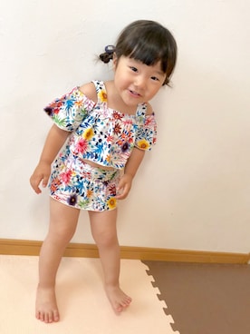「水遊びコーデ」｜Fuka＊Honokaさん（キッズ・90cm）の夏コーディネート