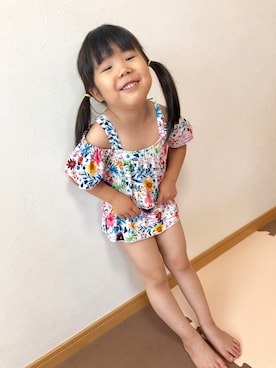 「5歳」｜「アイテム（水着）」を使った、Fuka＊Honokaさん（キッズ・100cm）の夏コーディネート