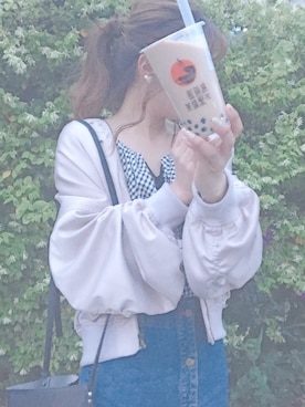 「ゆるゆる」｜「アイテム（MA-1）」を使った、anchanさん（レディース・154cm）の春コーディネート