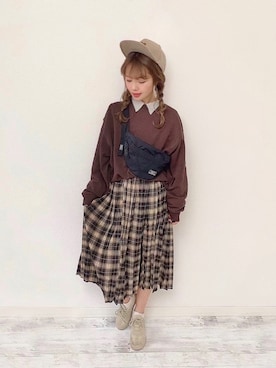 「Lee（リー）のアイテム（帽子）」を使った、anchanさん（レディース・153cm）の春コーディネート
