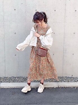 「レトロ」｜「アイテム（マウンテンパーカー）」を使った、anchanさん（レディース・153cm）の春コーディネート
