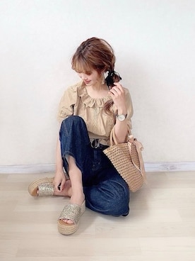 「Lilou（リル）のアイテム」を使った、anchanさん（レディース・153cm）の夏コーディネート