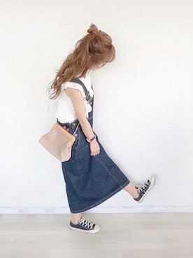 「merrylatte（メリーラテ）のアイテム（サロペット/オーバーオール）」を使った、anchanさん（レディース・153cm）の夏コーディネート