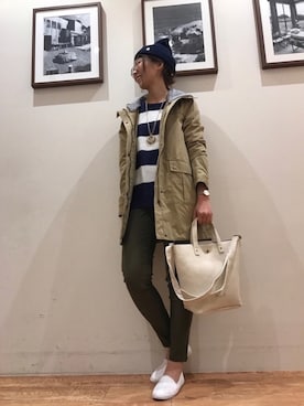 「DRESKIP（ドレスキップ）のアイテム（ニットキャップ/ビーニー）」を使った、Ayumiさん（レディース・168cm）の冬コーディネート
