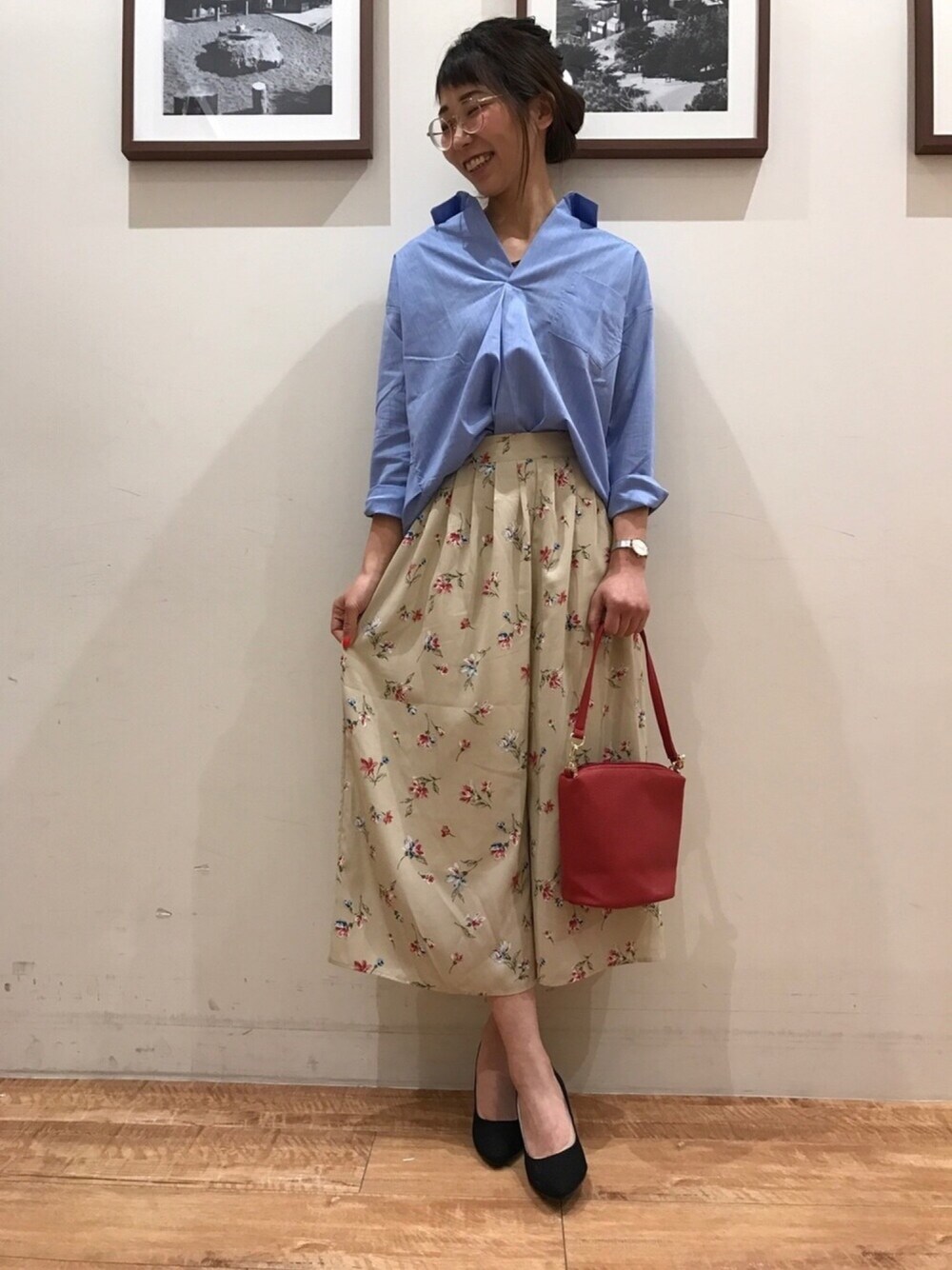 Ayumiさんの「抜き衿スキッパーシャツ（DRESKIP）」を使ったコーディネート