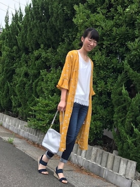 「DRESKIP（ドレスキップ）のアイテム（アンサンブル）」を使った、Ayumiさん（レディース・168cm）の夏コーディネート