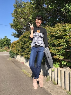 「ムートンブーツ」｜Ayumiさん（レディース・168cm）の秋コーディネート