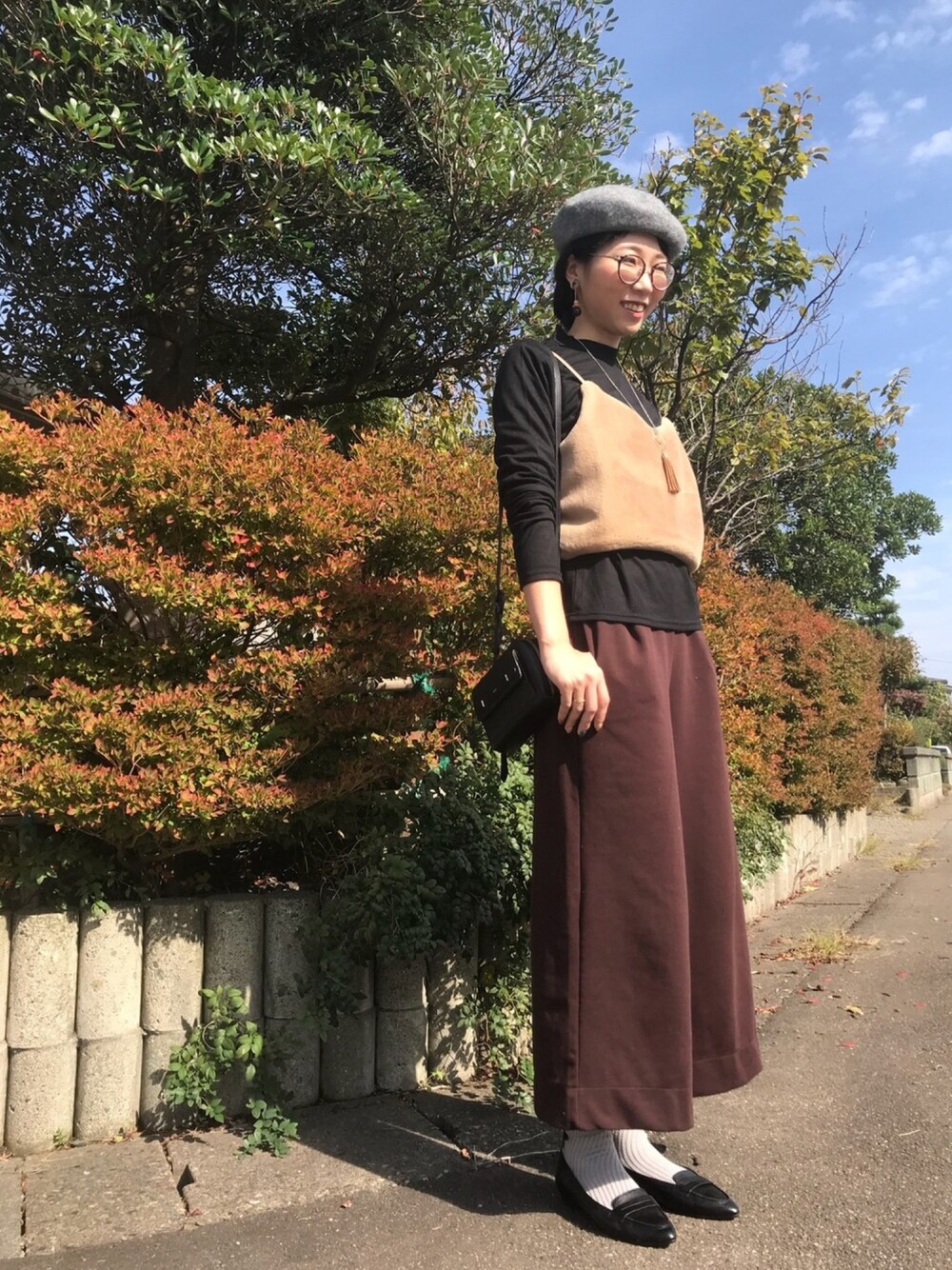 「秋コーデ、パンツスタイル、ootd、シューラルー、もこもこ、プチプラコーデ、オトナカジュアル、レトロ、めがね、秋」｜「BACK🍀のアイテム（その他、その他）」を使った、Ayumiさん（レディース・168cm）の秋コーディネートの1枚目の写真