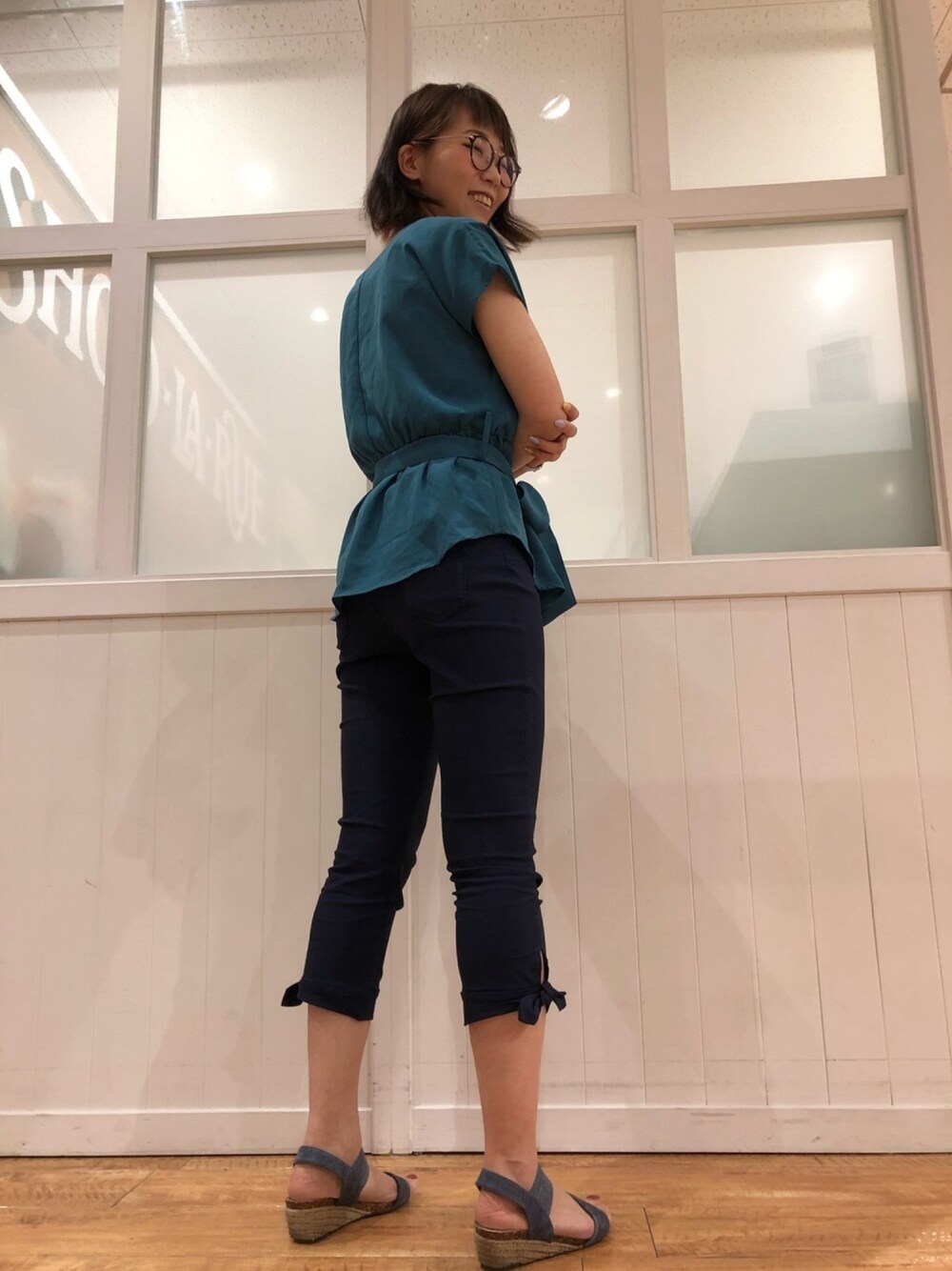 Ayumiさんの「【吸水速乾・接触冷感】裾リボン らくリナパンツ（SHOO・LA・RUE）」を使ったコーディネート