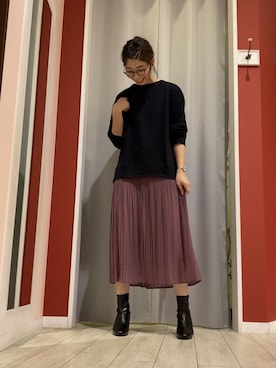 「USAコットン」｜「アイテム（その他）」を使った、Ayumiさん（レディース・168cm）の秋コーディネート