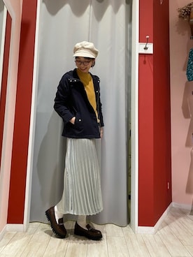 「DRESKIP（ドレスキップ）のアイテム（キャスケット）」を使った、Ayumiさん（レディース・168cm）の冬コーディネート