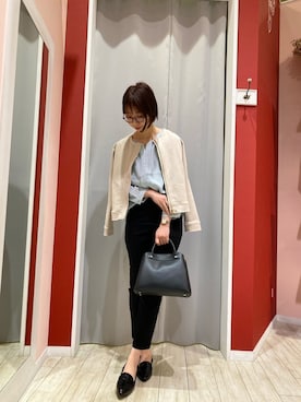 「ノーカラージャケット」｜Ayumiさん（レディース・168cm）の春コーディネート