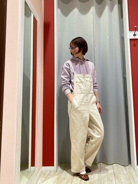 「DRESKIP（ドレスキップ）のアイテム（パーカー）」を使った、Ayumiさん（レディース・168cm）の春コーディネート