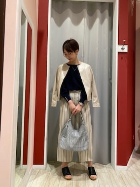 「DRESKIP（ドレスキップ）のアイテム（ライダースジャケット）」を使った、Ayumiさん（レディース・168cm）の春コーディネート