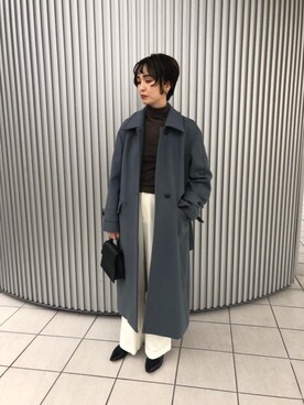 「RECOMMEND  ITEM STYLING」｜「アイテム（ステンカラーコート）」を使った、006969nsさん（レディース・161cm）の秋コーディネート