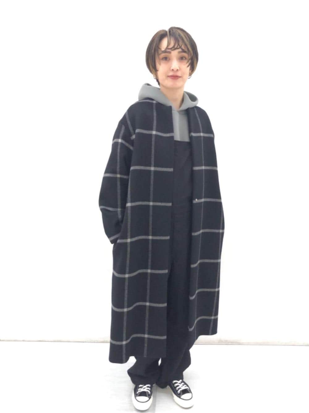 「RECOMMEND  ITEM STYLING」｜「CONVERSEの＜CONVERSE（コンバース）＞ALL STAR MADE IN JAPAN スニーカー（スニーカー、ブラック系）」を使った、006969nsさん（レディース・161cm）の秋コーディネートの1枚目の写真