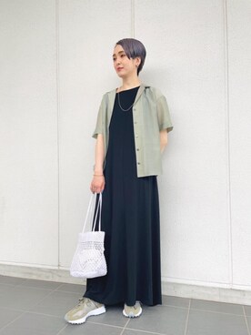 「BEAUTY&YOUTH UNITED ARROWS（ビューティーアンドユースユナイテッドアローズ）のBY カラーコンビミックスチェーンネックレス ◆（ネックレス）」を使った、006969nsさん（レディース・161cm）の夏コーディネート