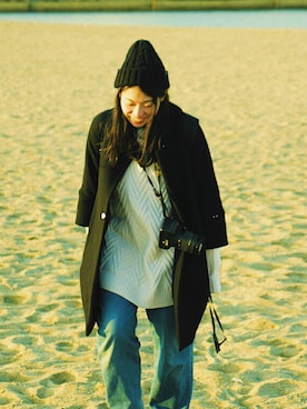 「Mansant（マンサント）のアイテム」を使った、真子さん（レディース・155cm）の冬コーディネート