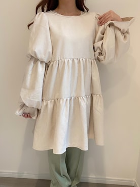 「one after another NICE CLAUP（ワンアフターアナザーナイスクラップ）のアイテム（チュニック）」を使った、めろんそーださん（レディース・148cm）の秋コーディネート