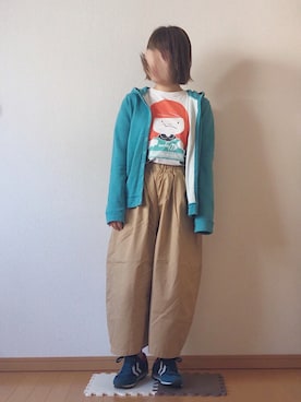 「hummel（ヒュンメル）のアイテム（スニーカー）」を使った、@yaさん（レディース・150cm）の春コーディネート