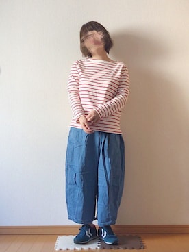 「hummel（ヒュンメル）のアイテム（スニーカー）」を使った、@yaさん（レディース・150cm）の春コーディネート