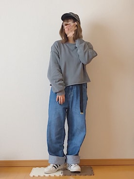 「cepo（セポ）のピグメントスウェット（スウェット）」を使った、@yaさん（レディース・150cm）の冬コーディネート