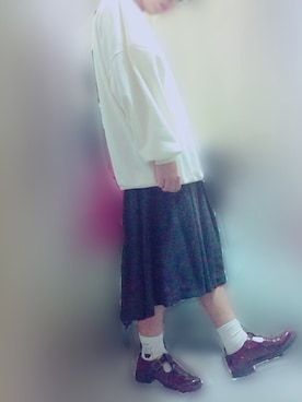 「ゆるゆる」｜「アイテム（スウェット）」を使った、フ ミ カ 。さん（レディース・152cm）の春コーディネート