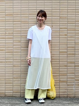「アイテム（バングル/リストバンド、ホワイト系）」を使った、inhhhan®さん（レディース・165cm）の春コーディネート