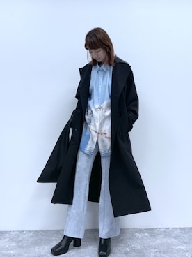 「アイテム（トレンチコート）」を使った、inhhhan®さん（レディース・165cm）の冬コーディネート