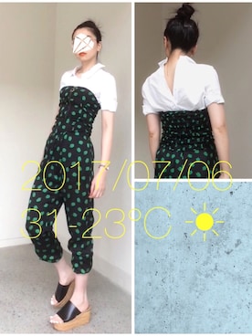 「WC（ダブル シー）のアイテム（オールインワン・サロペット）」を使った、hingeさん（レディース・163cm）の夏コーディネート