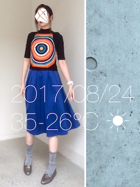 「くつした」｜「アイテム（スリッポン）」を使った、hingeさん（レディース・162cm）の夏コーディネート