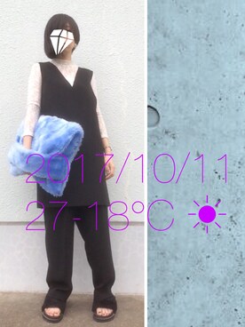 「Hinge（-）のアイテム」を使った、hingeさん（レディース・162cm）の秋コーディネート