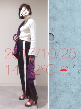 「スリット」｜「アイテム（ナイロンジャケット）」を使った、hingeさん（レディース・162cm）の秋コーディネート