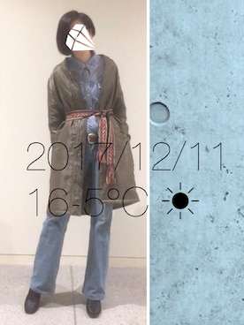 「デニムonデニム」｜「アイテム（ブルゾン）」を使った、hingeさん（レディース・162cm）の冬コーディネート
