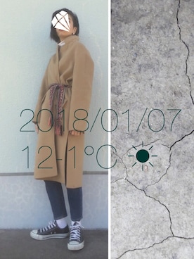 「STYLENANDA（スタイルナンダ）のアイテム（チェスターコート）」を使った、hingeさん（レディース・162cm）の冬コーディネート