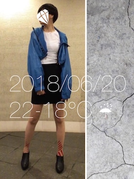 「雨」｜「アイテム（ブルゾン）」を使った、hingeさん（レディース・161cm）の夏コーディネート
