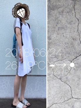 「MK MICHEL KLEIN（エムケーミッシェルクラン）のアイテム（帽子）」を使った、hingeさん（レディース・161cm）の夏コーディネート