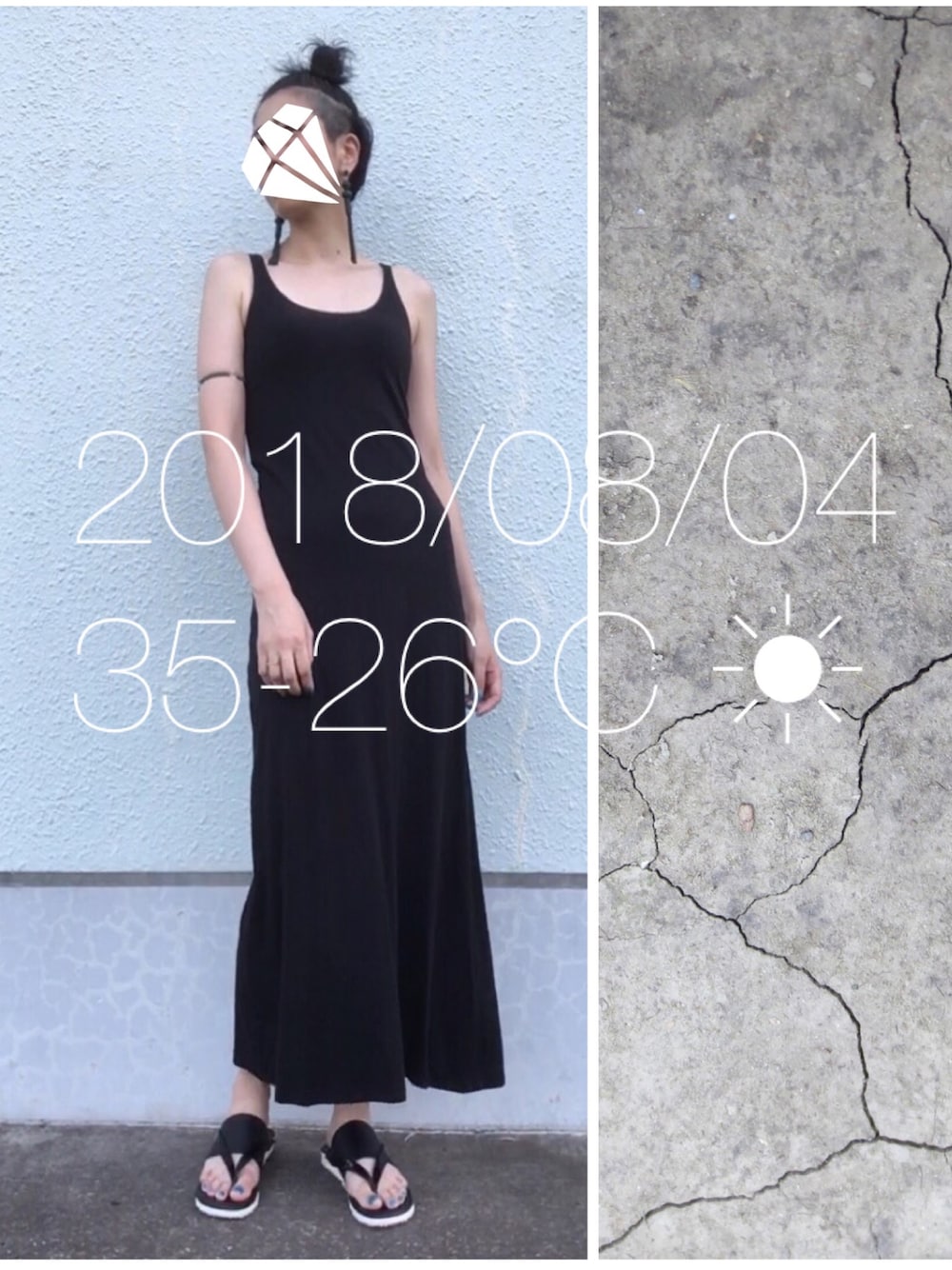 「ワンピース、フォークロア、祭り」｜「UNIQLOのアイテム（ワンピース、ブラック系）」を使った、hingeさん（レディース・161cm）の夏コーディネートの1枚目の写真
