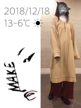「2wayワンピース」｜「アイテム（ブーツ）」を使った、hingeさん（レディース・161cm）の冬コーディネート