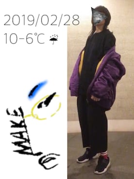 「雨」｜「アイテム（ナイロンジャケット）」を使った、hingeさん（レディース・161cm）の春コーディネート