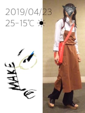 「70's」｜「アイテム（オールインワン・サロペット）」を使った、hingeさん（レディース・161cm）の春コーディネート