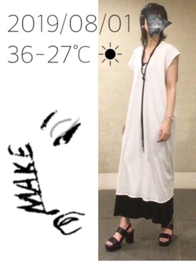 「Hinge（-）のアイテム」を使った、hingeさん（レディース・161cm）の夏コーディネート