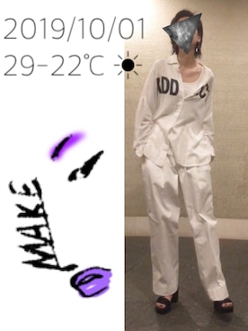 「ロゴシャツ」｜hingeさん（レディース・161cm）の秋コーディネート