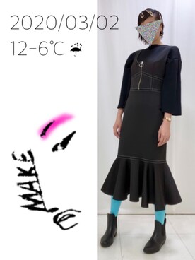 「雨」｜「アイテム（ワンピース/ドレス）」を使った、hingeさん（レディース・161cm）の春コーディネート