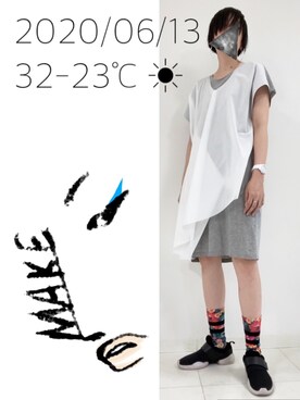 「CHALAYAN（チャラヤン）のアイテム」を使った、hingeさん（レディース・161cm）の夏コーディネート