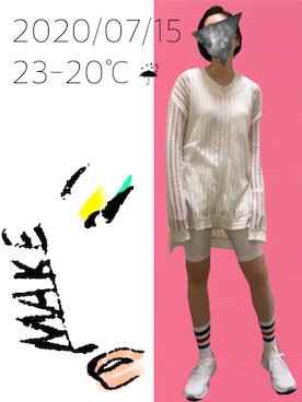 「全身白」｜hingeさん（レディース・161cm）の夏コーディネート