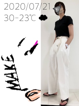 「UU（ユニクロ　アンダーカバー）のアイテム（トップス）」を使った、hingeさん（レディース・161cm）の夏コーディネート