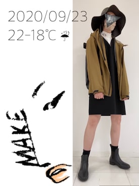 「雨」｜「アイテム（ワンピース/ドレス）」を使った、hingeさん（レディース・161cm）の秋コーディネート